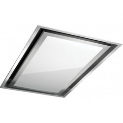 Cappa b_ambient soffitto da 90 inox/vetro bianco